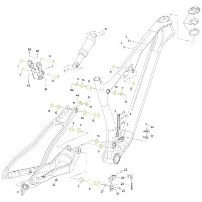 Sada skrutiek a podložiek pre zadnú stavbu NINETY-SIX CF MY21