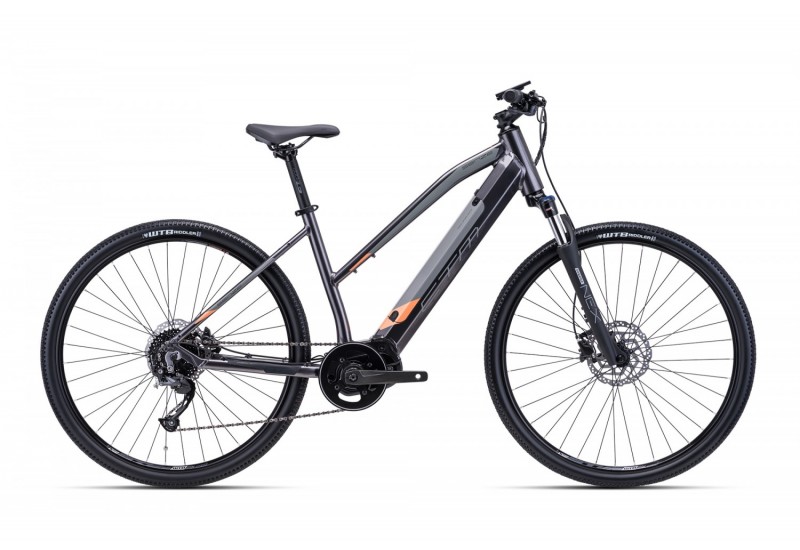 CTM crossový elektrobicykel SENZE LADY matná sivá / bledá ružová 28" 630Wh 2022