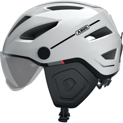 Pedelec 2.0 ACE pearl white S Mestská prilba s integrovanými okuliarmi a pláštenkou