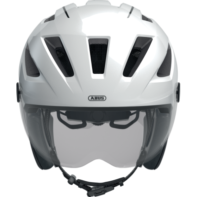 Pedelec 2.0 ACE pearl white L Mestská prilba s integrovanými okuliarmi a pláštenkou