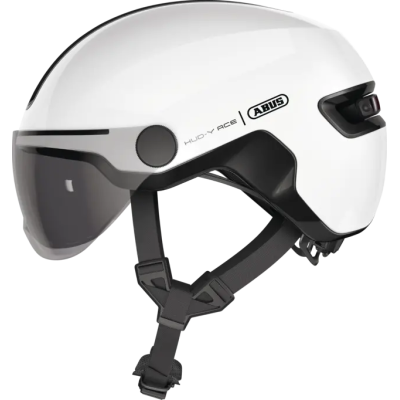 HUD-Y ACE shiny white S Štýlová prilba do mesta s integrovanými okuliarmi