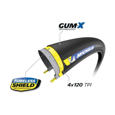 Plášť POWER CUP 700x25C (25-622) 4x120TPI 255g hnedý bok skladací