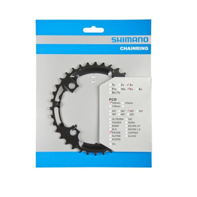 Prevodník 36z.FC-M590 Deore čierny 104mm