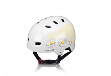 XLC helma BH-C22, béžová/biela s kvetinkami, Unisize (53-59cm)