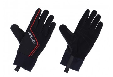 XLC cyklistické rukavice dlouhoprsté zimné, čierna/červená, veľ. S