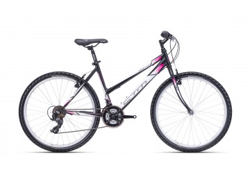 CTM horský bicykel Stefi 1.0  matná čierna/ružová 26" 2023