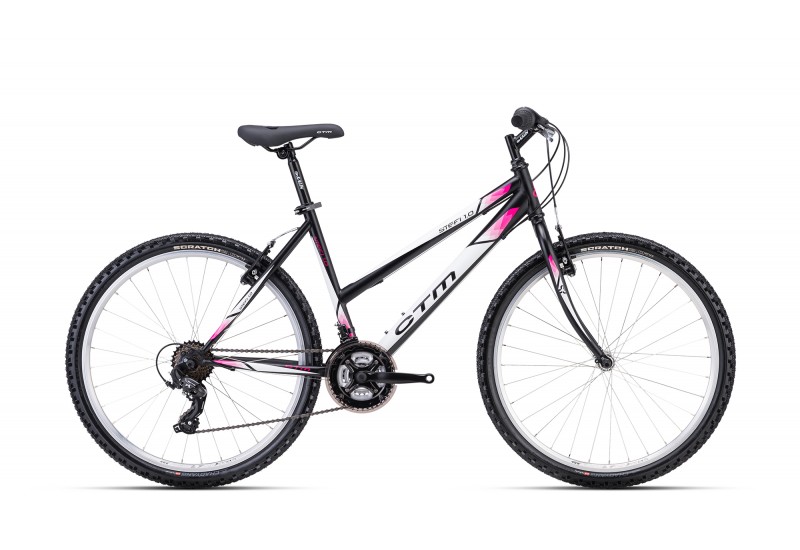 CTM horský bicykel Stefi 1.0  matná čierna/ružová 26" 2023