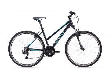 CTM crossový bicykel MAXIMA 1.0 tmavá antracitová perleť / tyrkysová 28" 2023