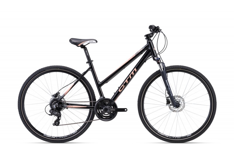 CTM crossový bicykel Maxima 3.0 čierna perleť / svetlorúžová 28" 2023
