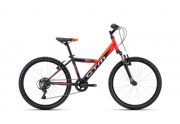 CTM detský bicykel WILLY matná čierna / matná neónová červená 2024