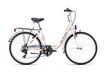 CTM mestský bicykel OLIVIA 2.0 matná svetlá béžová / hnedá 2024