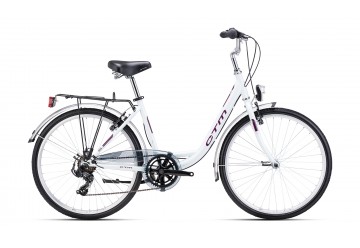 CTM mestský bicykel OLIVIA 2.0 bielofialová perleť / tmavá fialová 2024