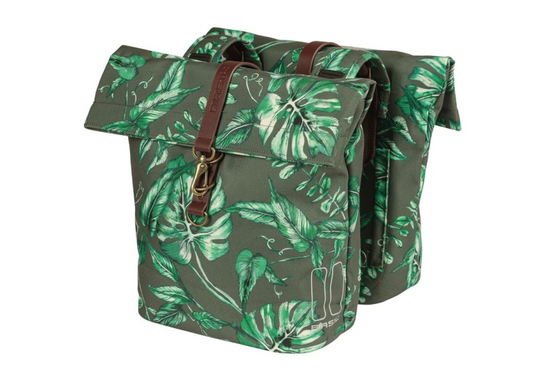 Basil dvojitá brašňa na nosič EVER-GREEN 32l zelená, 28x16x35cm