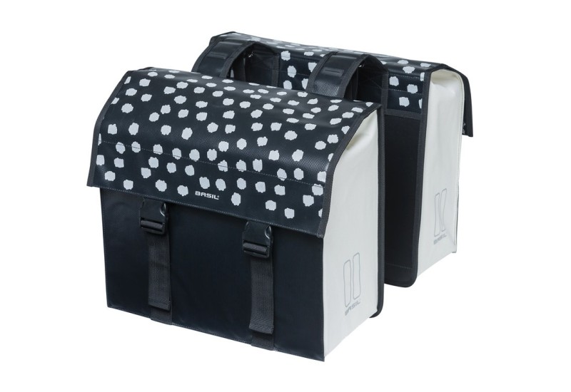 Basil dvojitá brašňa na nosič URBAN LOAD DB 53l čierna/biela, 41x18x46cm