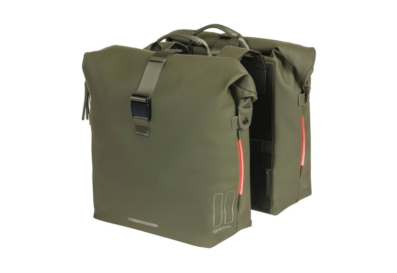 Basil dvojitá brašňa na nosič SoHo 41l zelená, 31x13x37cm