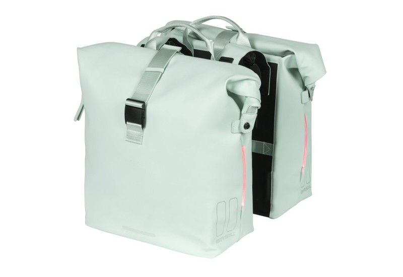 Basil dvojitá brašňa na nosič SoHo 41l biela, 31x13x37cm