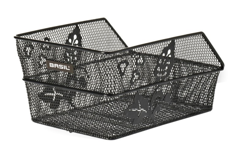 Basil košík na bicykel Cento FLOWER 31,5x21,5x17cm, čierna