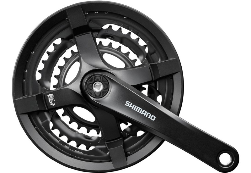 Shimano kľuky súprava TY 501 48/38/28 zubov 170 mm čierna FC-TY501 4hran 6/7/8-st s ochranným krytom prevodníka 