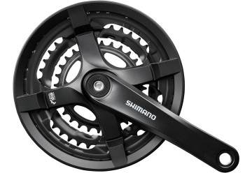 Shimano kľuky súprava TY 501 48/38/28 zubov 175 mm čierna FC-TY501 4hran 6/7/8-st s ochranným krytom prevodníka 