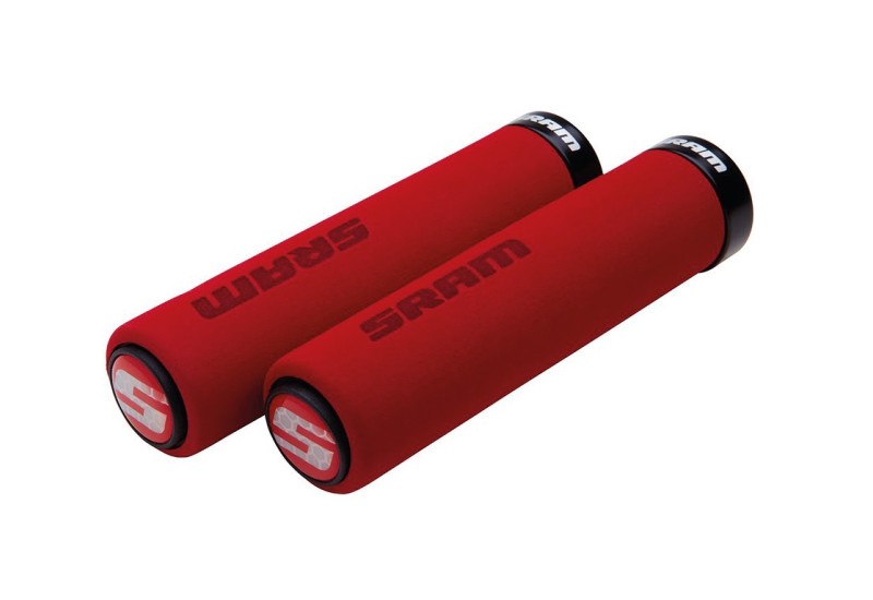 SRAM Soft gripy,zaistenie šróbmi,p.Grip Shift 129mm červená,objímka,čierna+ucpávky