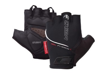 Chiba cyklistické rukavice Gel Premium, krátké, čierna, XS