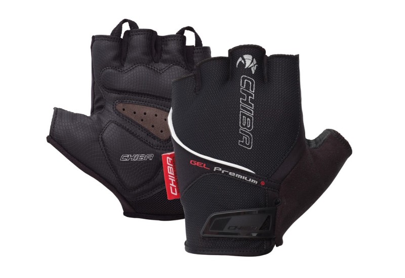 Chiba cyklistické rukavice Gel Premium, krátké, čierna, XS