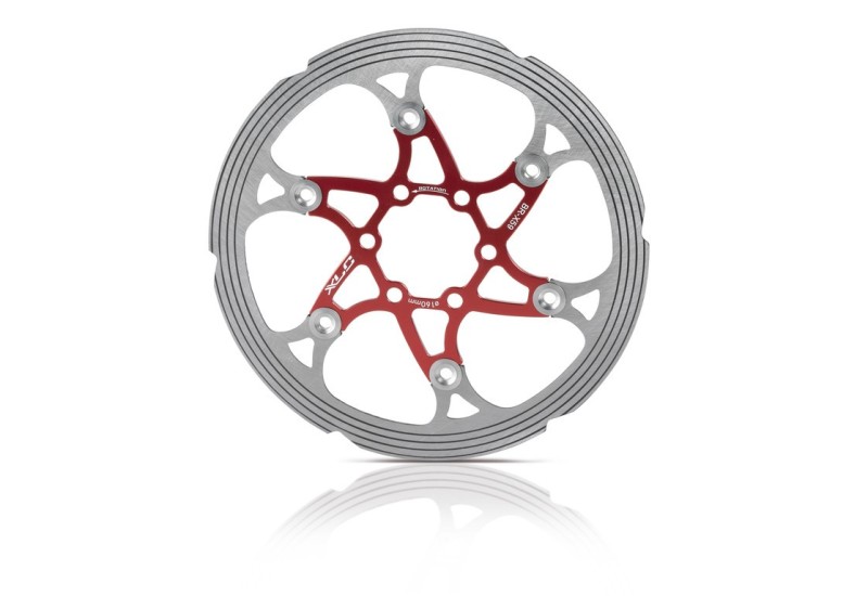 XLC Brzdový kotúč BR-X59 Ø 160 mm červená/strieborná+trec.krou.CNC