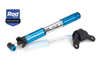 XLC Minipumpa MTB PU-M02 7 bar,strieborná/modrá,220mm,Al,dual.hlava