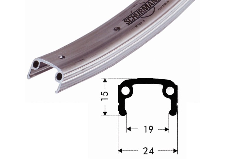 Schürmann ráfek Alu 12" matne stríbrný