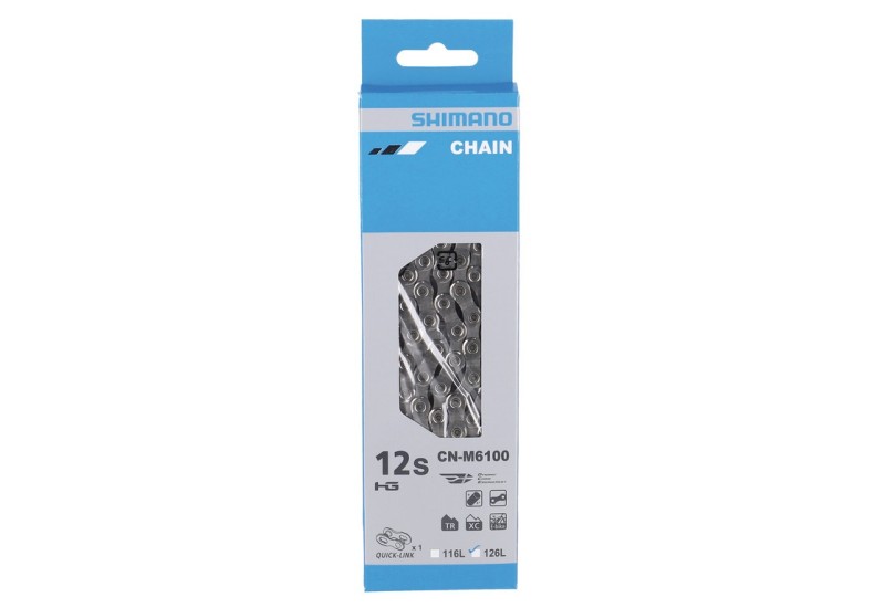 Shimano reťaz CN M6100, 126 článkov, pre 12 rýchlostí, strieborná, ICNM6100126Q