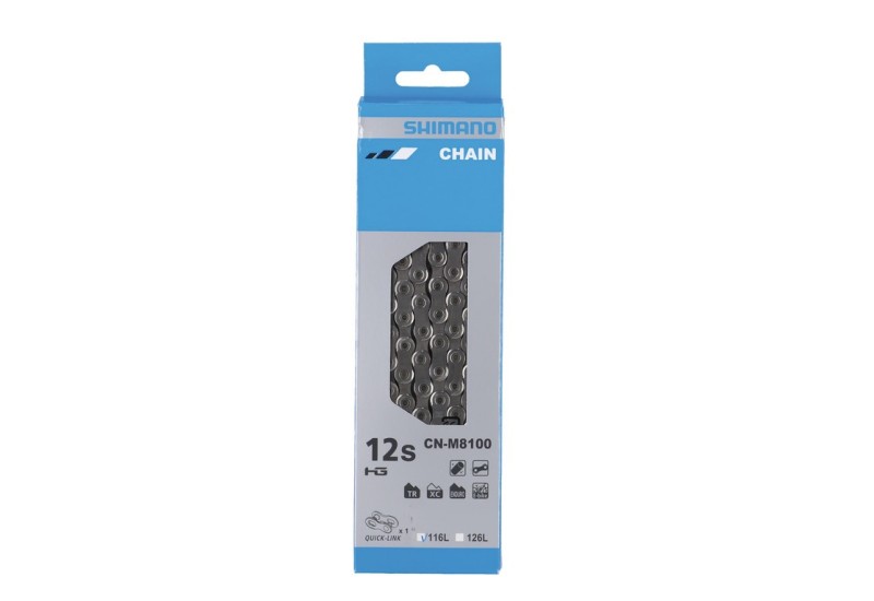 Shimano reťaz M 8100, 116 článkov, pre 12 rýchlostí, strieborná, ICNM8100116Q Shimano reťaz M 8100, 116 článkov, pre 12 rýchlostí, strieborná, ICNM8100116Q