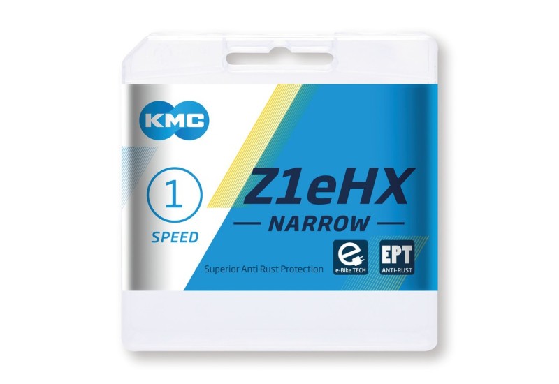 KMC reťaz Z1eHX Narrow EPT 1/2" x 3/32", 128 článkov, pre 1 rýchlosť, EPT strieborná, BZ1ENEP28