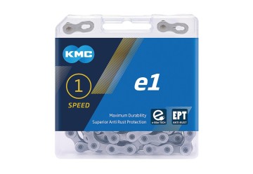 KMC reťaz e1 EPT pro náboj.riadenie 1/2" x 3/32", 110 článkov, pre 1 rýchlosť, strieborná, BE1EPT110