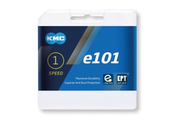 KMC reťaz e101 EPT riadenie v náboji 1/2" x 1/8", 112 článkov, pre 1 rýchlosť, EPT strieborná, BE101EP12