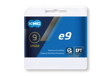 KMC reťaz e9 EPT anti-koroz. 1/2" x 11/128", 136 článkov, pre 9 rýchlostí, EPT strieborná, BE09TEP36