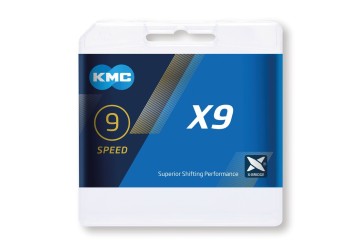KMC reťaz X9 1/2" x 11/128", 114 článkov, pre 9 rýchlostí, strieborná,sivá, BX09NG114
