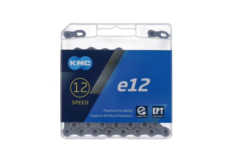 KMC reťaz e12 EPT 1/2" x 11/128", 130 článkov, pre 12 rýchlostí, EPT strieborná, BE12TEP30