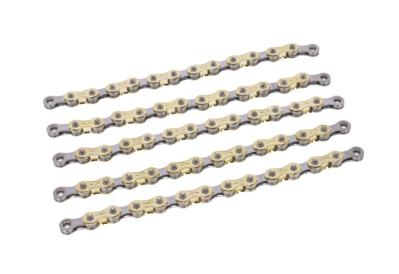 XLC reťaz CC-C05 1/2" x 11/128", 118 článkov, pre 11 rýchlostí, strieborná, zlatá