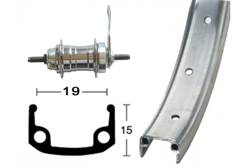 Diverse Vzor: Diverse zaplené koleso  12 1/2" 203-19 Alu, 16 dier, strieborné, zadné