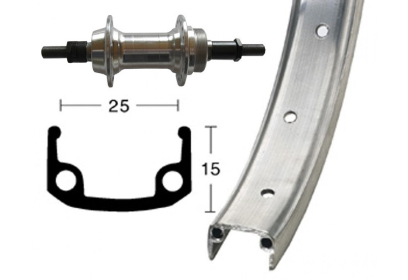 Bike-Parts zapletené koleso  24x1.9 Alu-šroub.pastorek 36 der NT