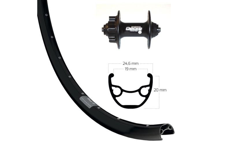 Bike-Parts predné koleso  29" Deore 6d cerná rychloup.32d