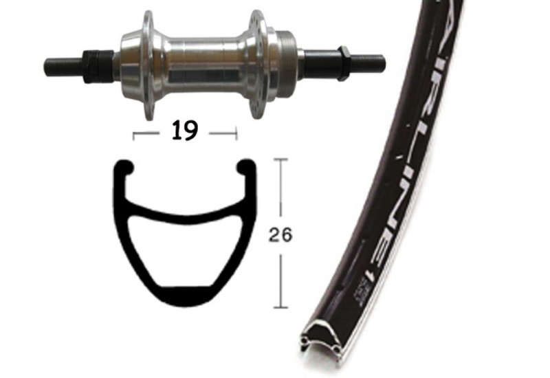 Bike-Parts zapletené koleso 28 x 1.75 Nut-pevný. 36 dier Airline 1 čierna nerez.-paprsky