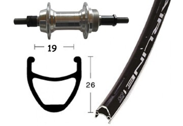 Bike-Parts zapletené koleso  26 X 1.75 pevný Nut 36 der