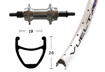Bike-Parts zapletené koleso  26 X 1.9 pevný Nut 36 der