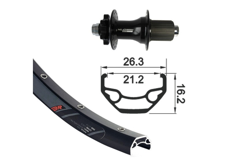 XLC Zadné koleso 29" 6-der.crn TA 12 32der Rodi čierna Rock DISK crn Niro-paprs(crn)