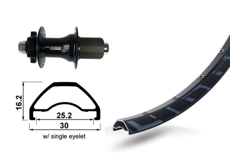 XLC zapletené koleso 29" 6-der.cernáTA 12 32der