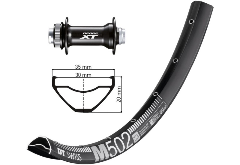 Bike-Parts predné koleso 29" Deore XT..čiernaTA 15 110mm DTSwiss M502 Disk crn .Niro-paprsky(crn)