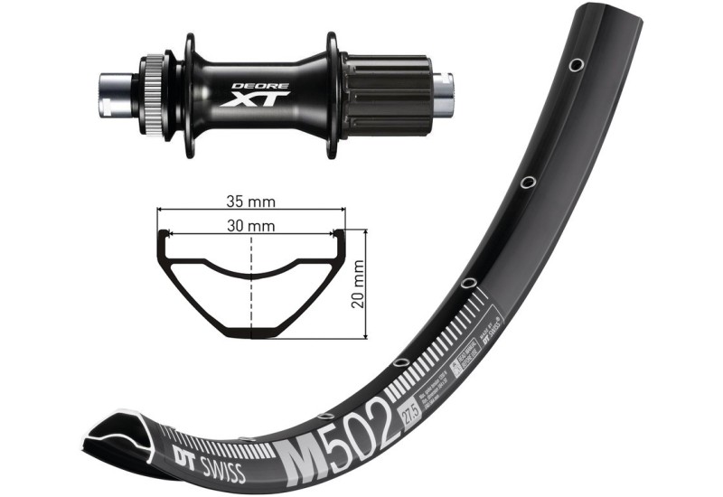 Bike-Parts zadné koleso 29" Deore XT..čiernaTA 12 148mm DTSwiss M502 Disk crn .Niro-paprsky(crn)