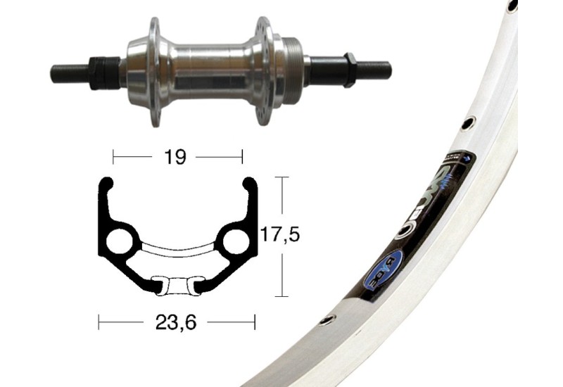 Bike-Parts zadné koleso  28x1.75 šr.past.6/7st.stríb.36d