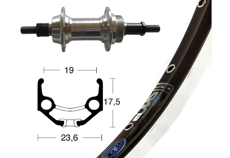 Bike-Parts zadné koleso 28x1.75 šroub.past.6/7s.stríb.36d